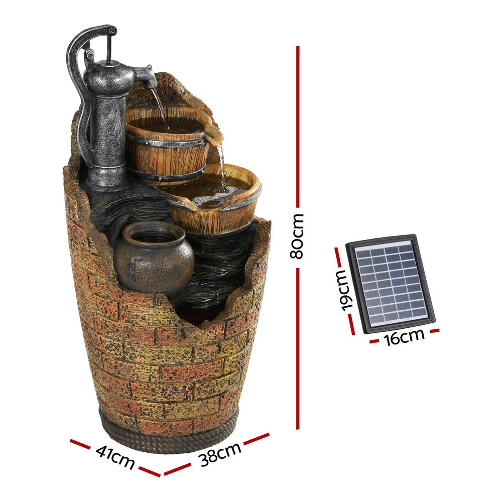 Rustic Solar powered cascading Water Feature