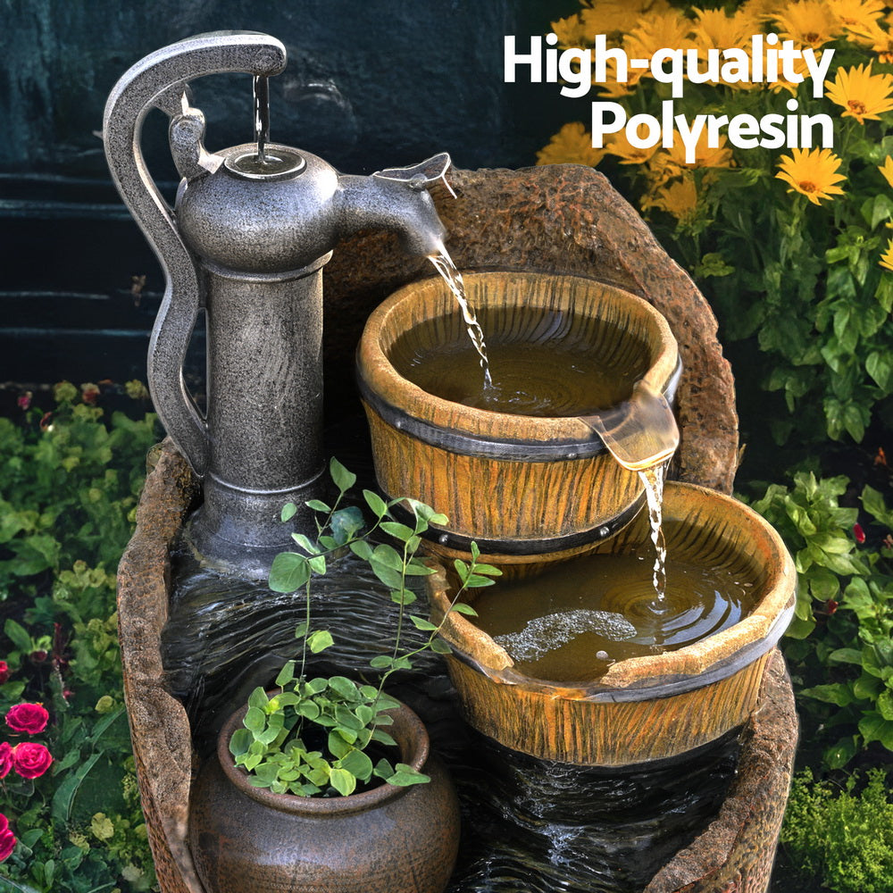 Rustic Solar powered cascading Water Feature