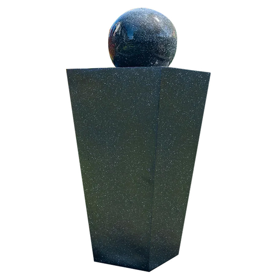 Modern Solar Sphere water feature in Stone Effect with LED
