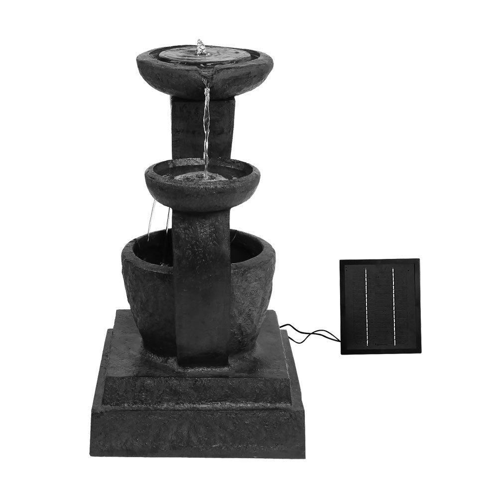 Modern Solar Cascading 3 Tier Fountain Contemporary Water Feature