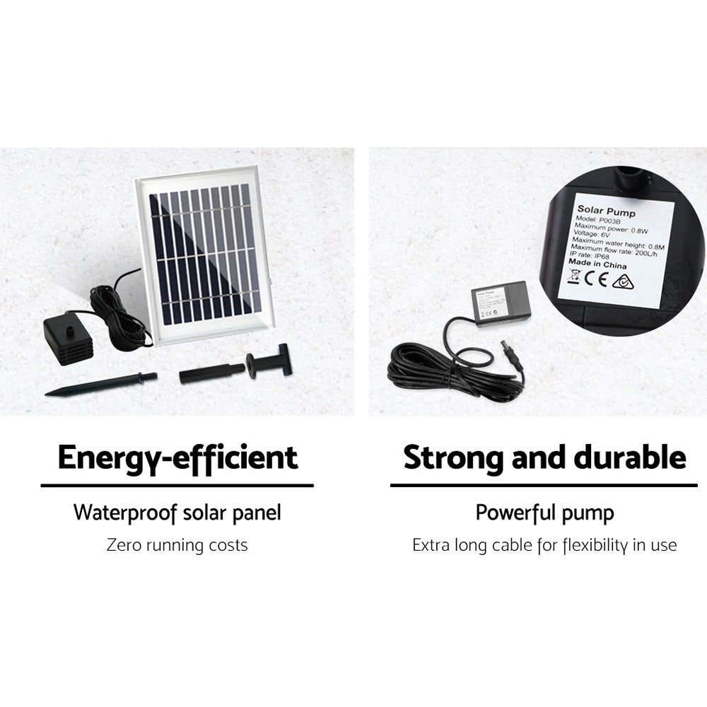 Solar Powered Two Tier Bird Bath Fountain with Peacock Accent