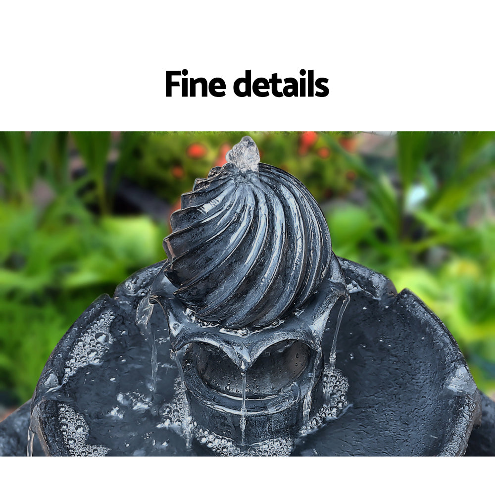 Elegant Solar powered 3-Tiered Bird Bath Water feature with LED Light