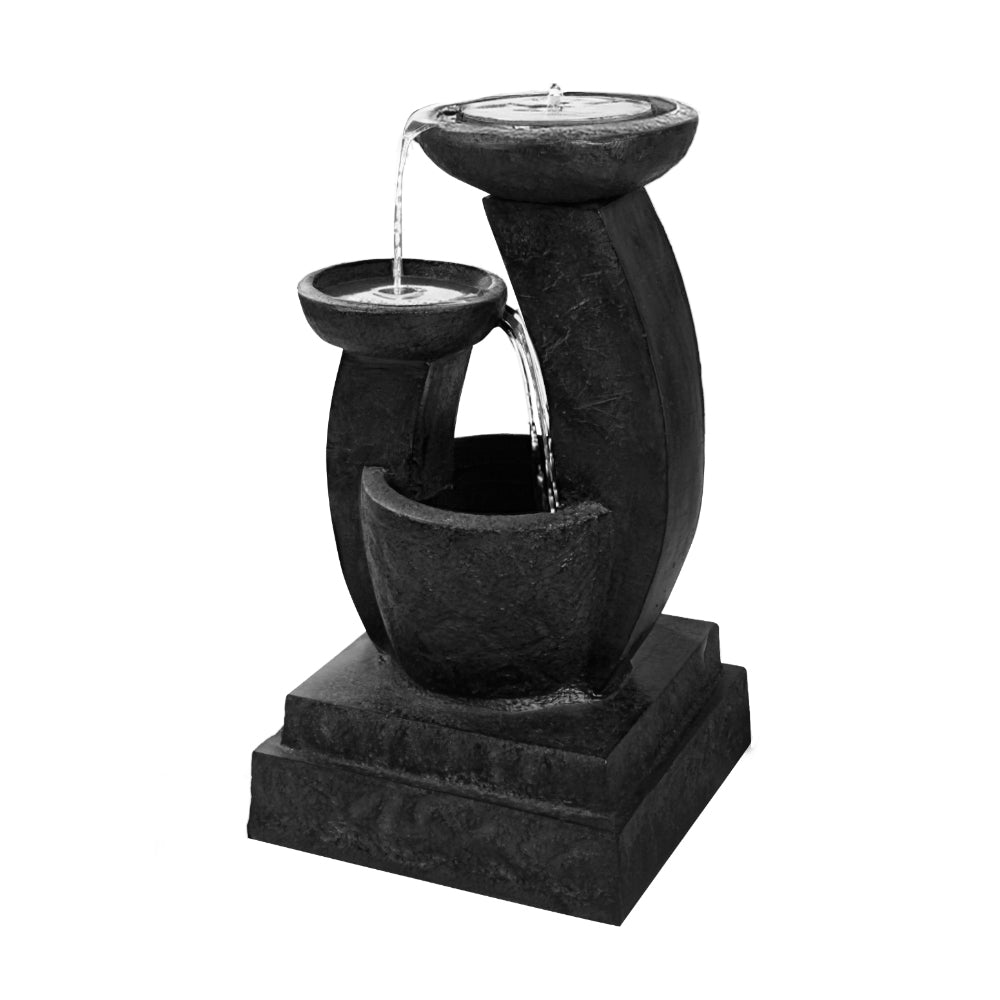 Modern Solar Cascading 3 Tier Fountain Contemporary Water Feature