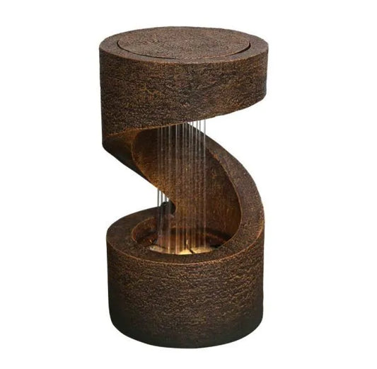 Spiral Rain Curtain Rustic LED Tabletop Water Feature