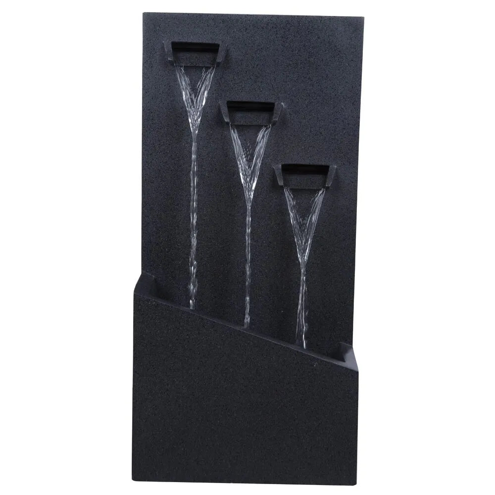 Modern 3 Spout Vertical LED Light Wall Water Feature