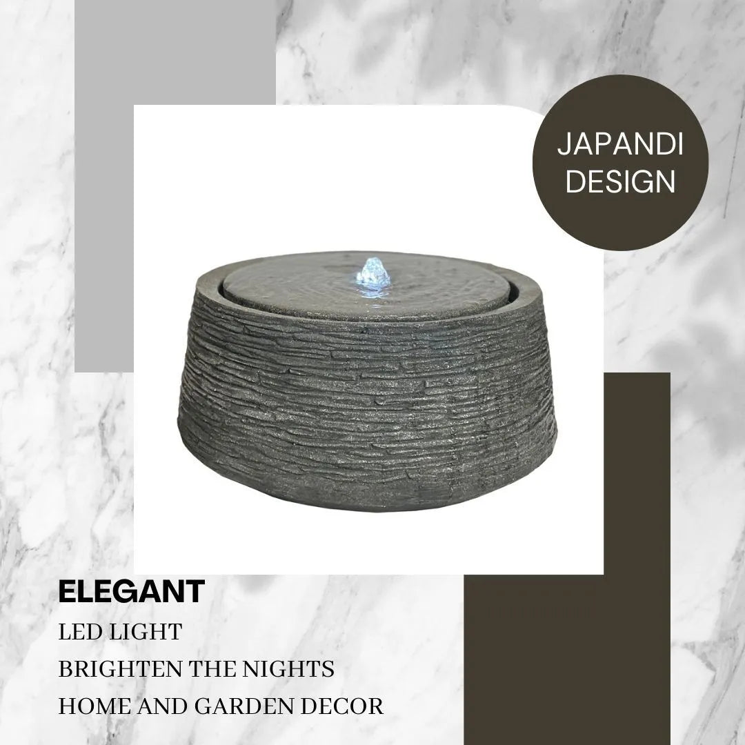 Bubbling Stone Finish LED Light Water Feature