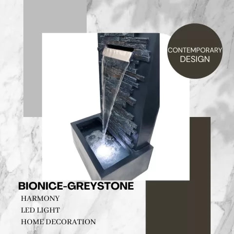 Meliora Stone Finish LED Light Wall Water Feature