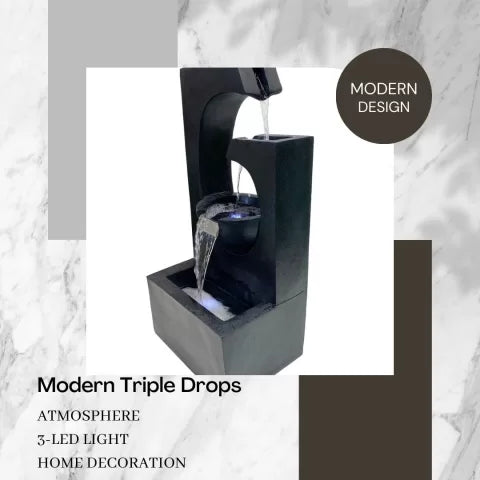 Yin Yang Design Water Feature With LED Lighting