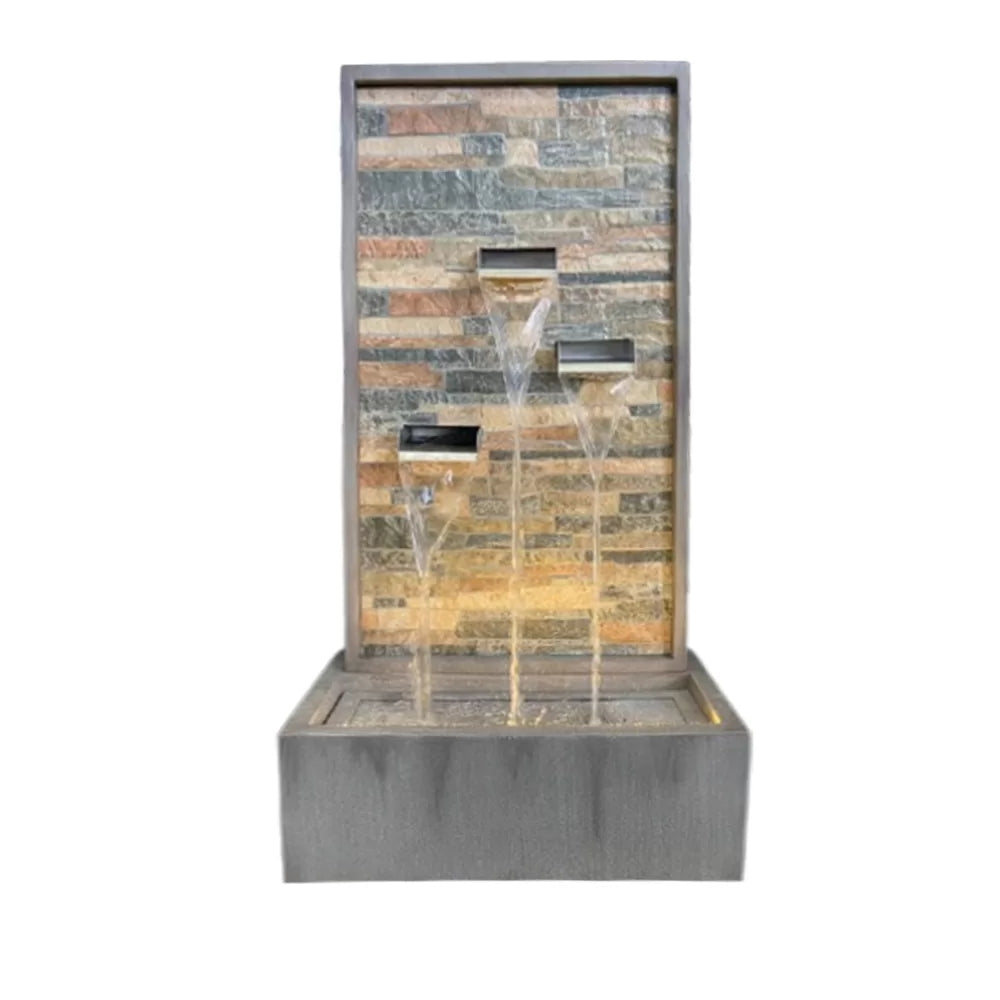 Auralis Stacked Stone Spout Wall Water Feature