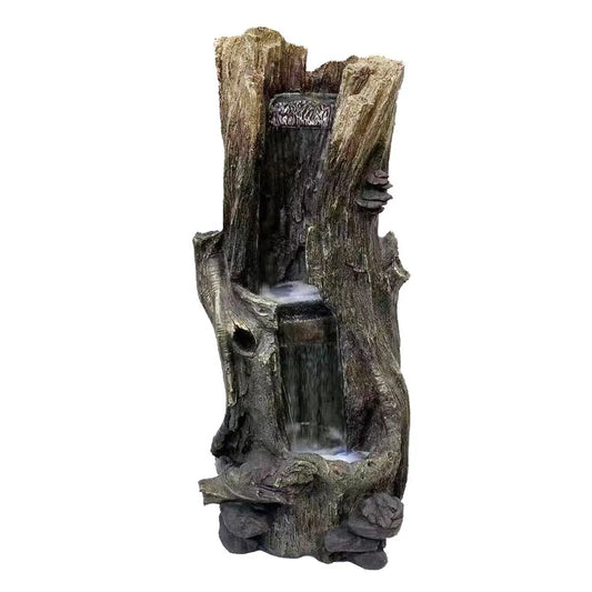 Rustic Tree Trunk LED Light Water Feature