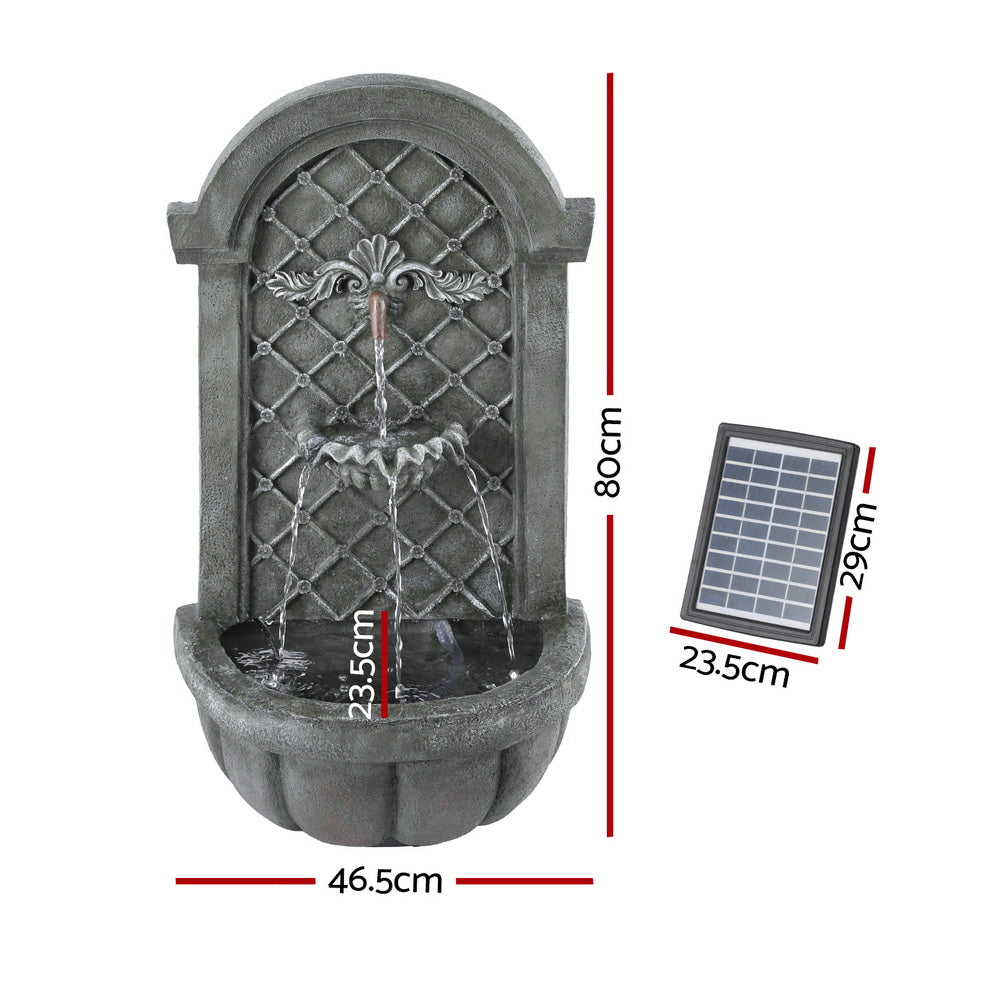 Solar Powered Wall Mounted Stone Effect Water Feature