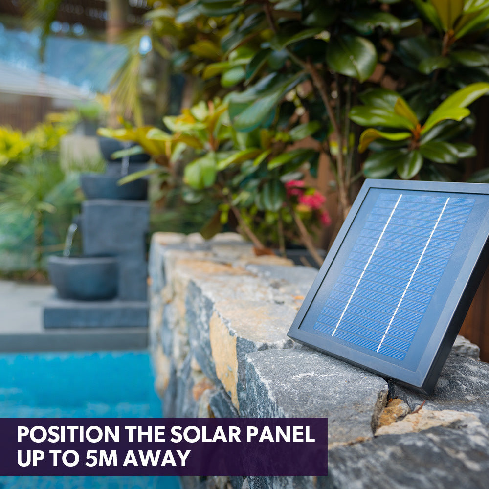 Solar Powered Cascading 3 Tier Water Fountain with LED Glow