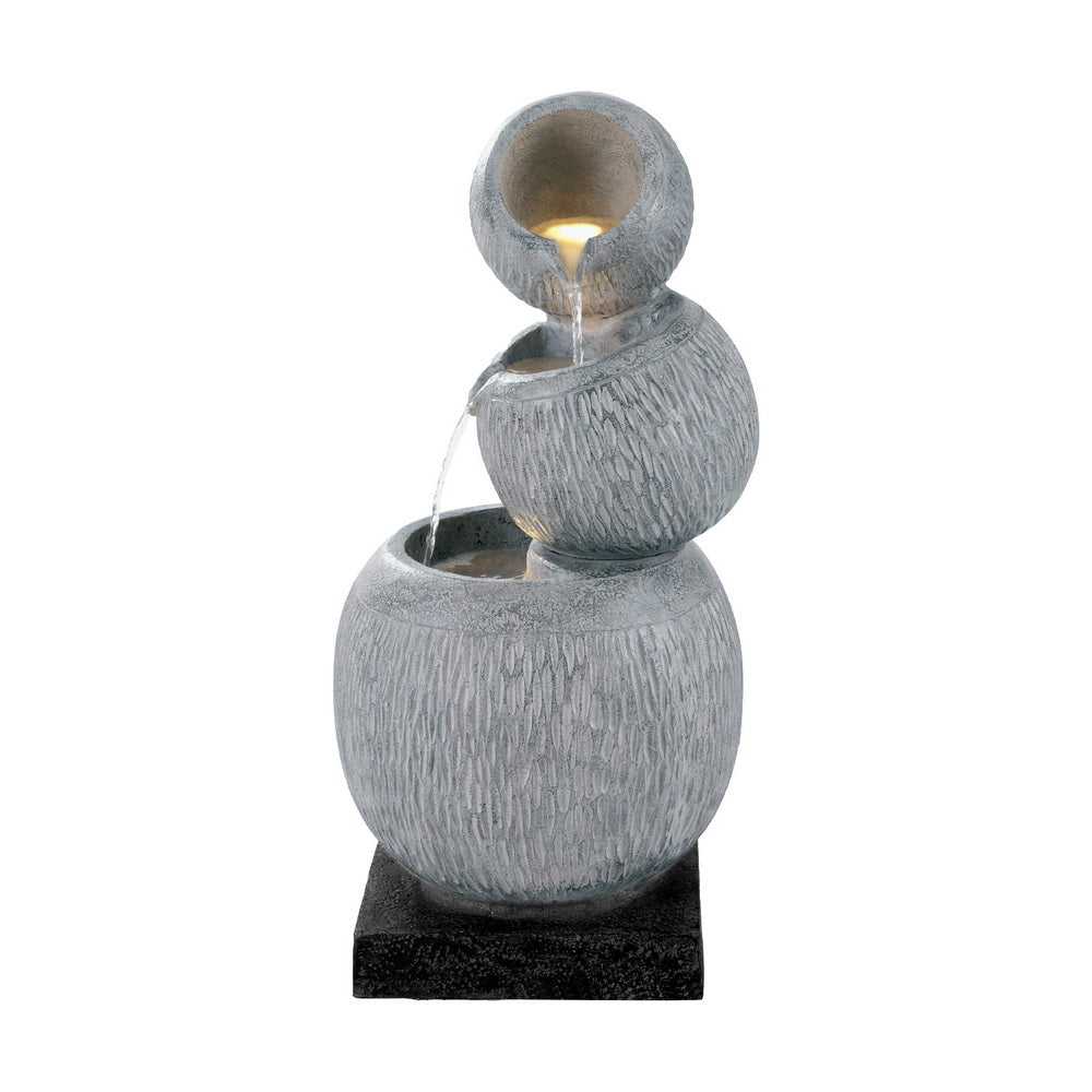 Modern Solar Cascading 3 Tier Fountain with LED Light Feature