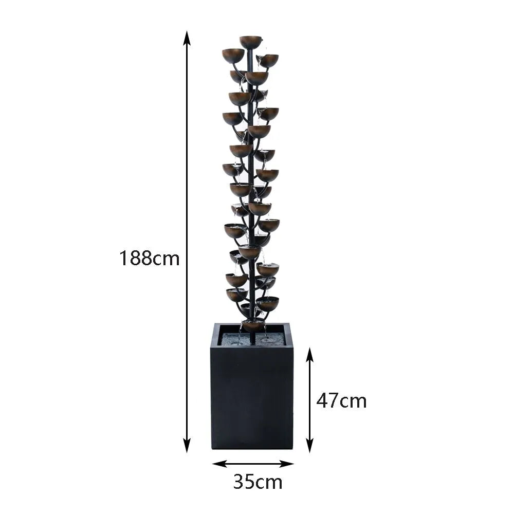 Cascading Vertical Bowls Tower Water Feature