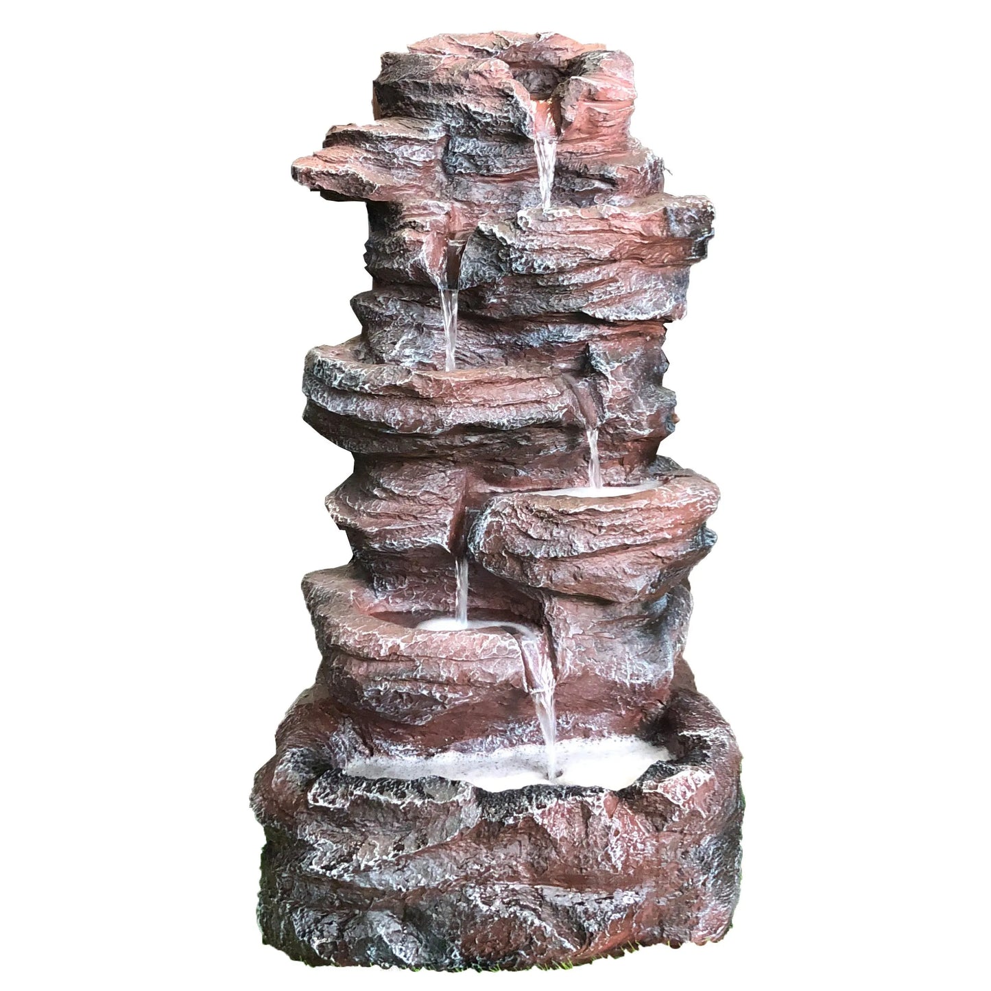 Solar Cascading Rock Water Feature with LED lighting