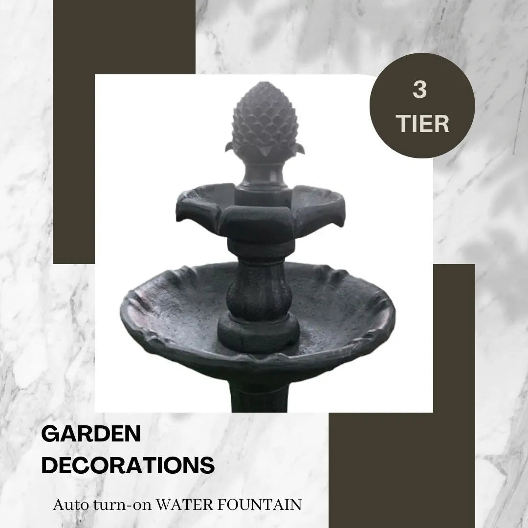 Solar Two Tier Dark Bird Bath Water Feature
