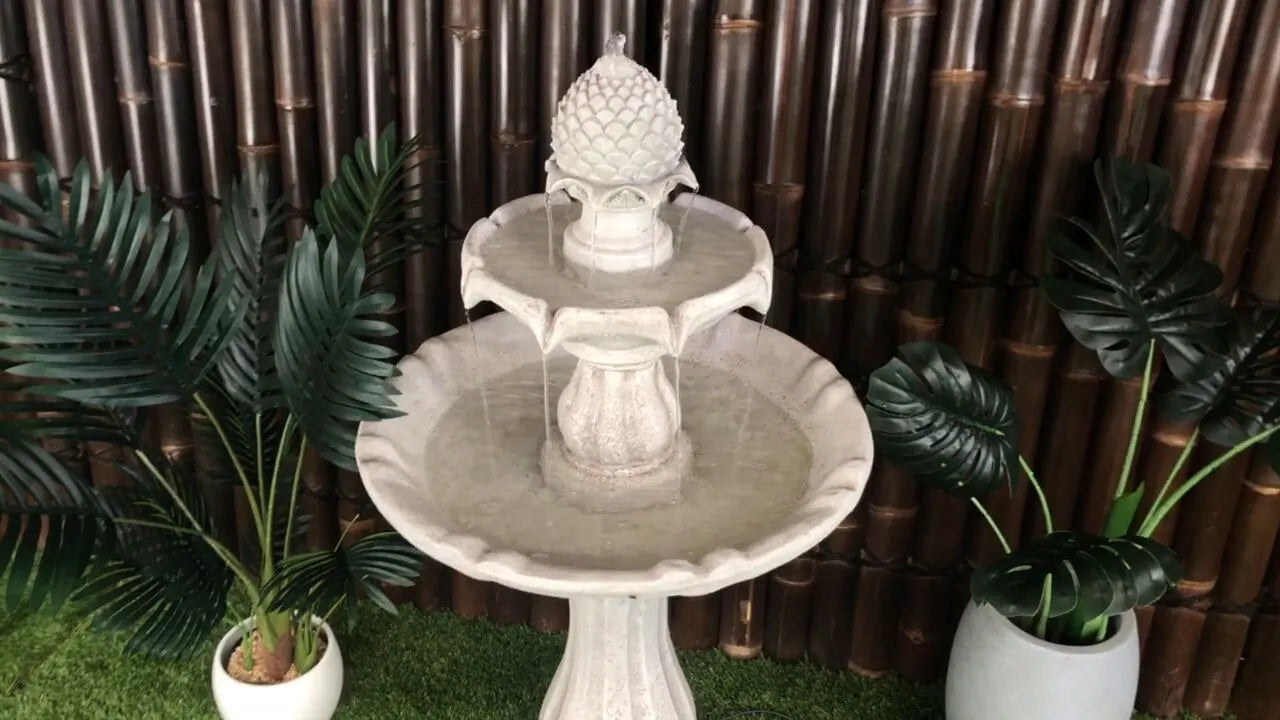 Solar Two Tier Bird Bath Water Feature