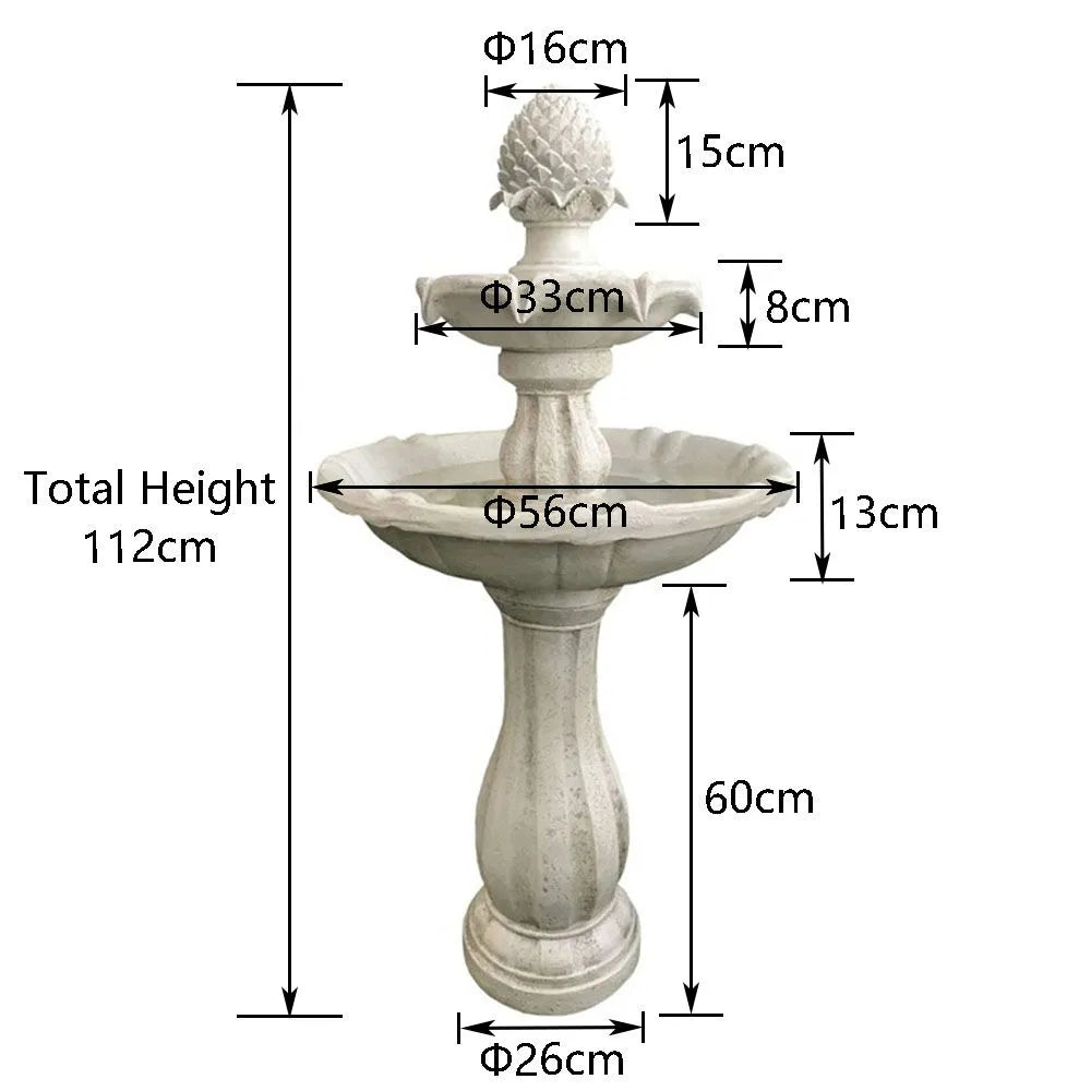 Solar Two Tier Bird Bath Water Feature