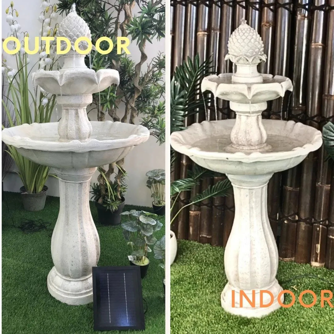 Solar Two Tier Bird Bath Water Feature