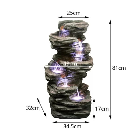 Driftora Rock Cascading LED Light Water Feature