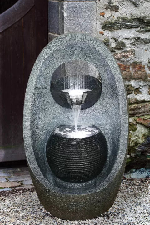 Modern Rain Curtain Bowl Water Feature with LED Light
