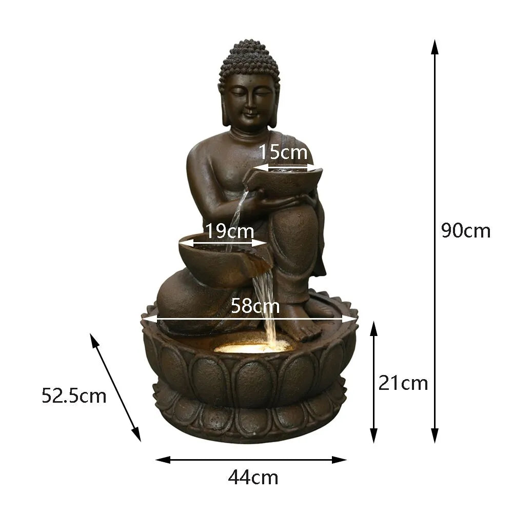 Buddha Cascading Bowls LED Light Water Feature