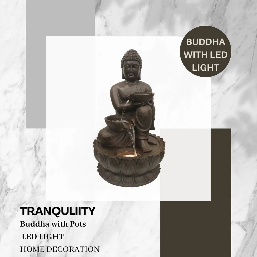 Buddha Cascading Bowls LED Light Water Feature