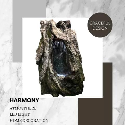 Glowfall Hollow Tree Trunk LED Light Water Feature