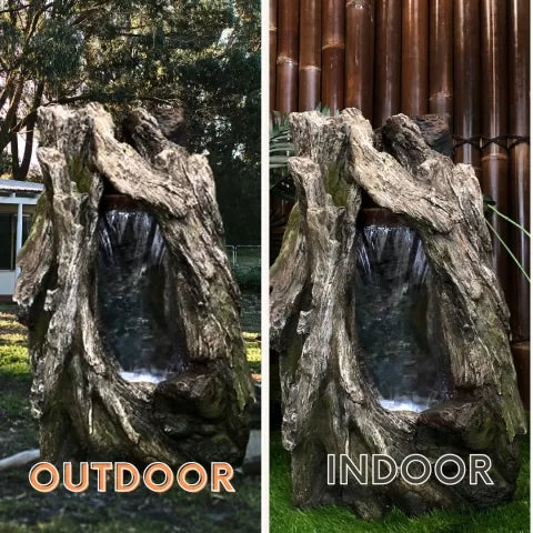 Glowfall Hollow Tree Trunk LED Light Water Feature