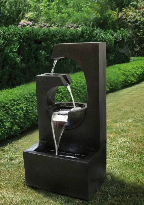 Yin Yang Design Water Feature With LED Lighting