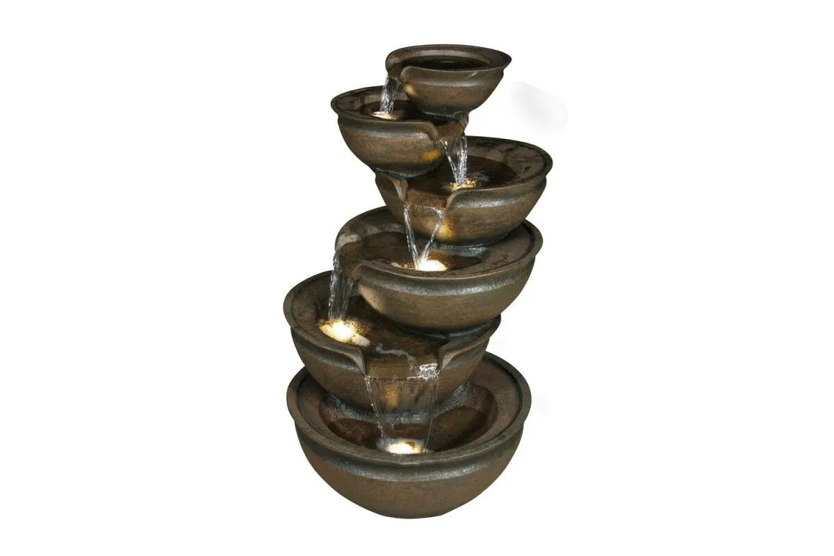 Modern Cascading Zen bowls  Water Feature with LED Light
