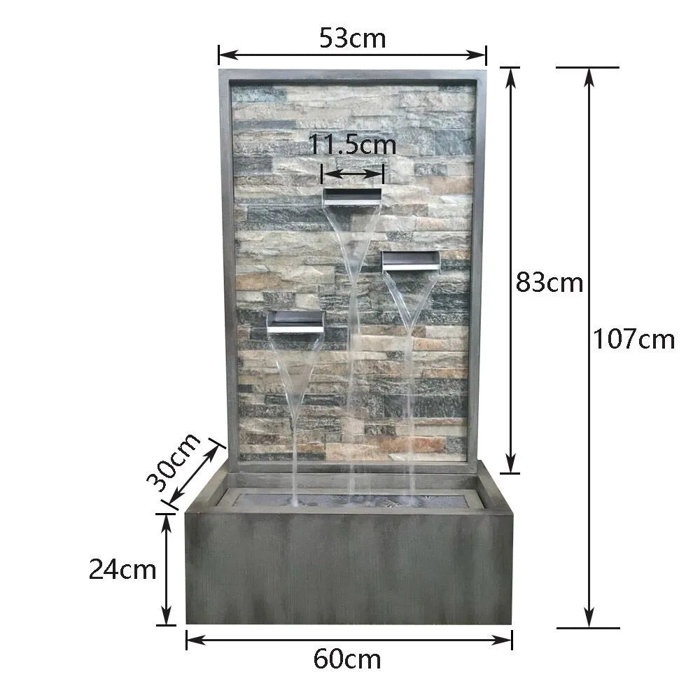 Auralis Stacked Stone Spout Wall Water Feature