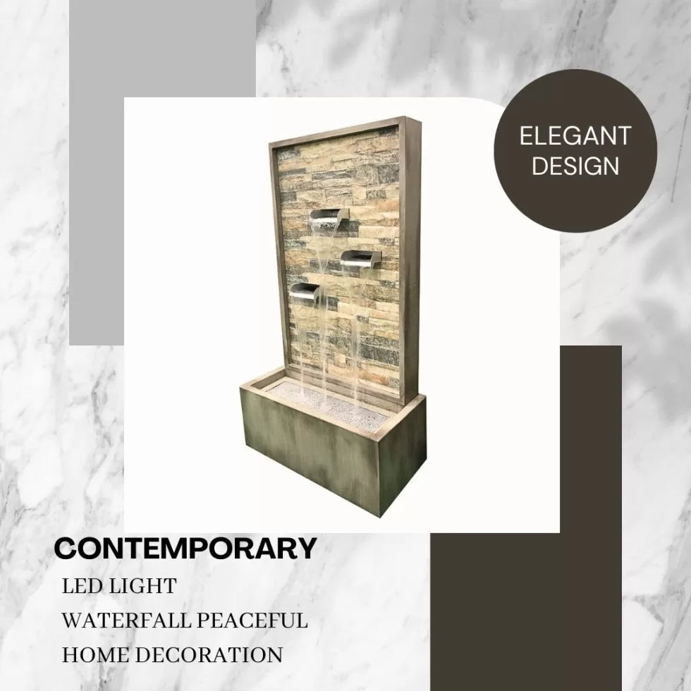 Auralis Stacked Stone Spout Wall Water Feature