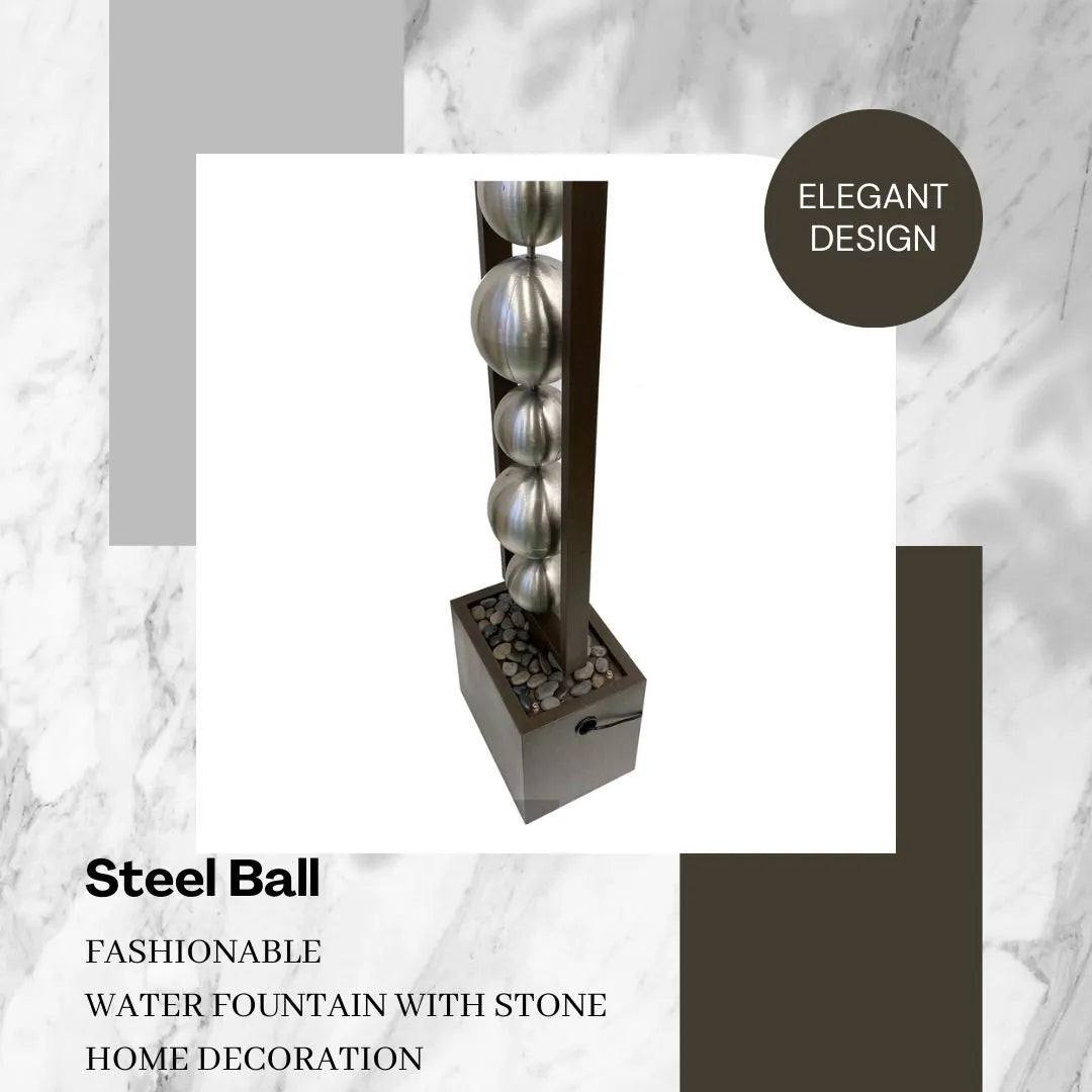 Steel Balls Water Feature with Metal Base