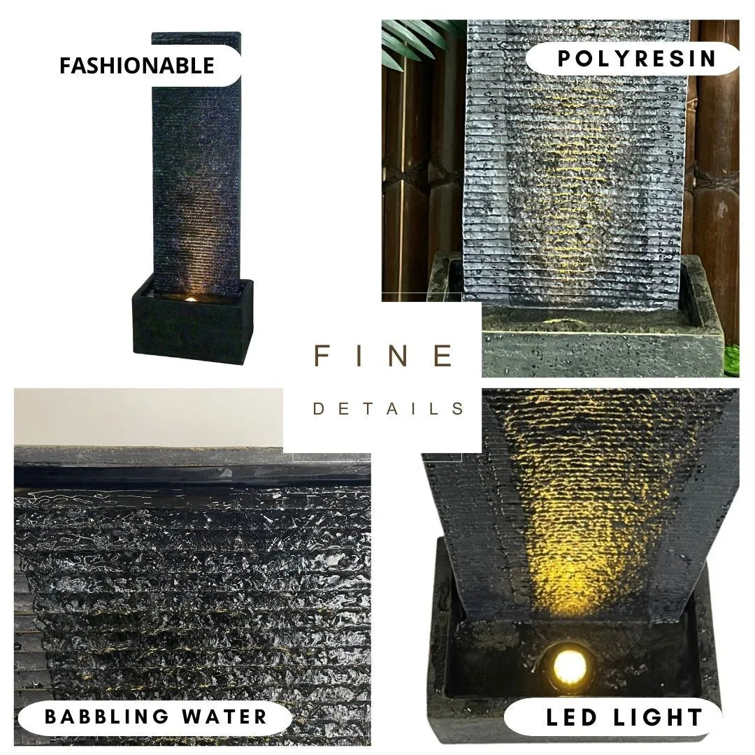 Serenfall Modern Wall water feature with led light