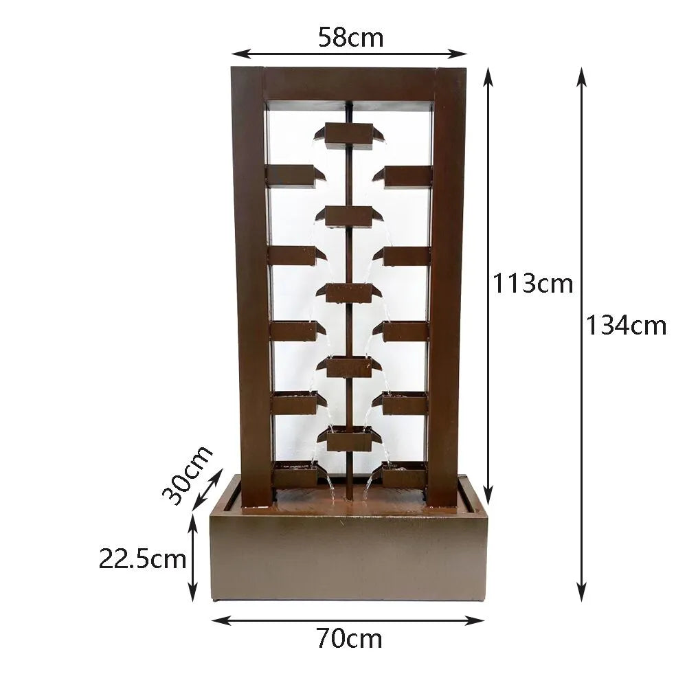 Echofall LED Lighting Cascade Wall Water Feature - Rusty