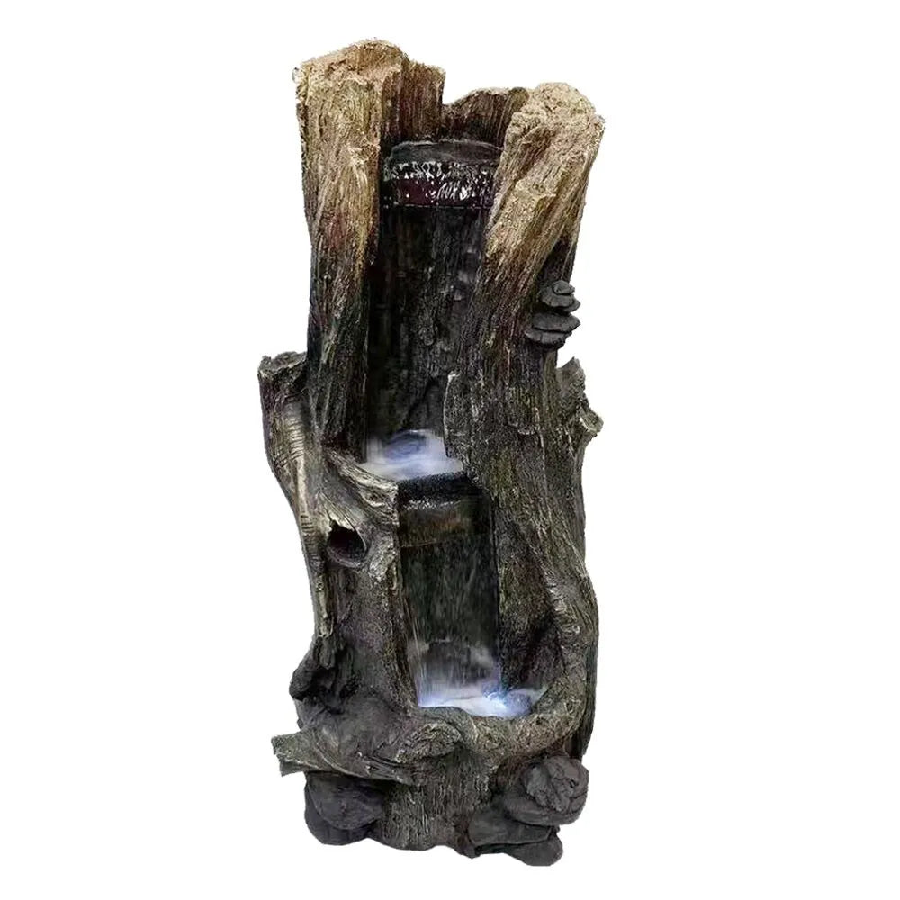 Rustic Tree Trunk LED Light Water Feature