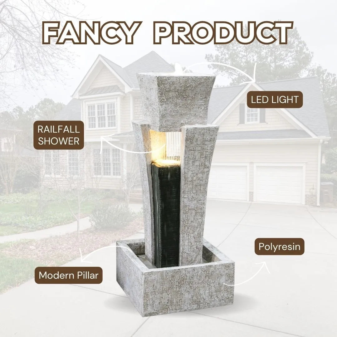Modern Rain Curtain Water Feature With LED Light