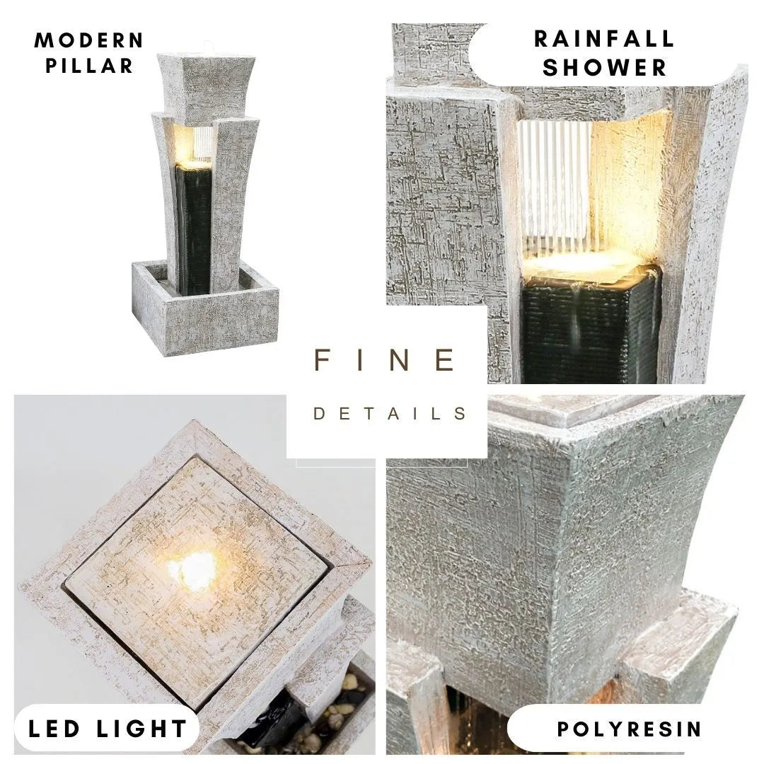 Modern Rain Curtain Water Feature With LED Light