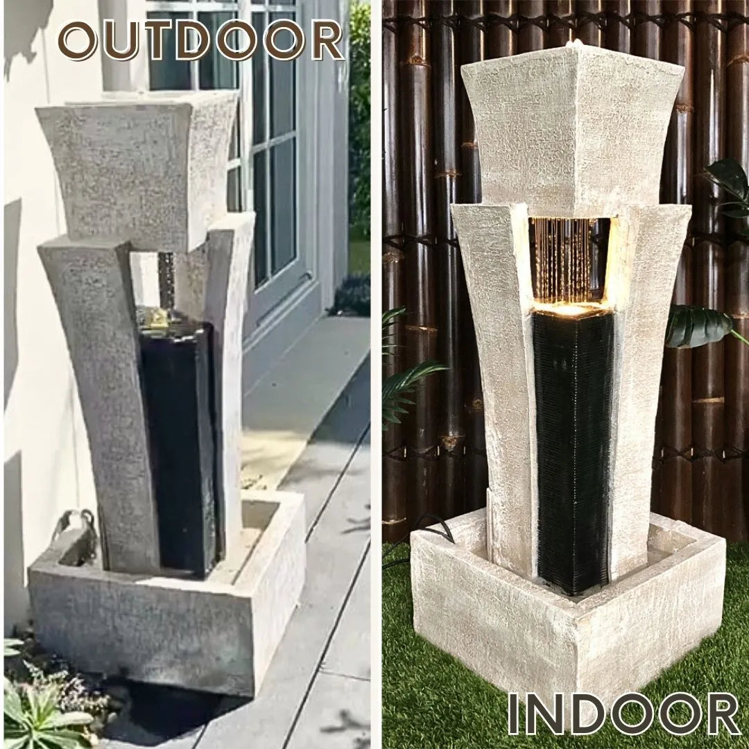 Modern Rain Curtain Water Feature With LED Light